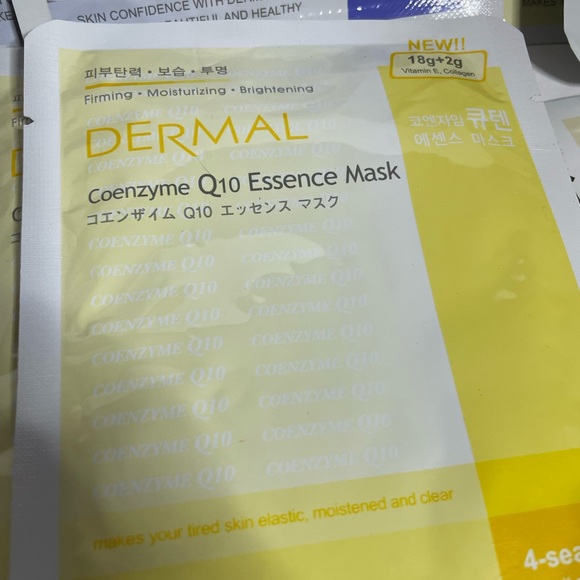 DERMAL Natural Collagen Essence Full Face Facial Mask 16 Pack Combo Lot - Picture 4 of 7